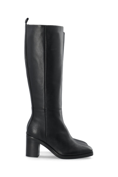 CASHOTT CASSOPHIA Tall boot w. elastic Leather Knee-high Black