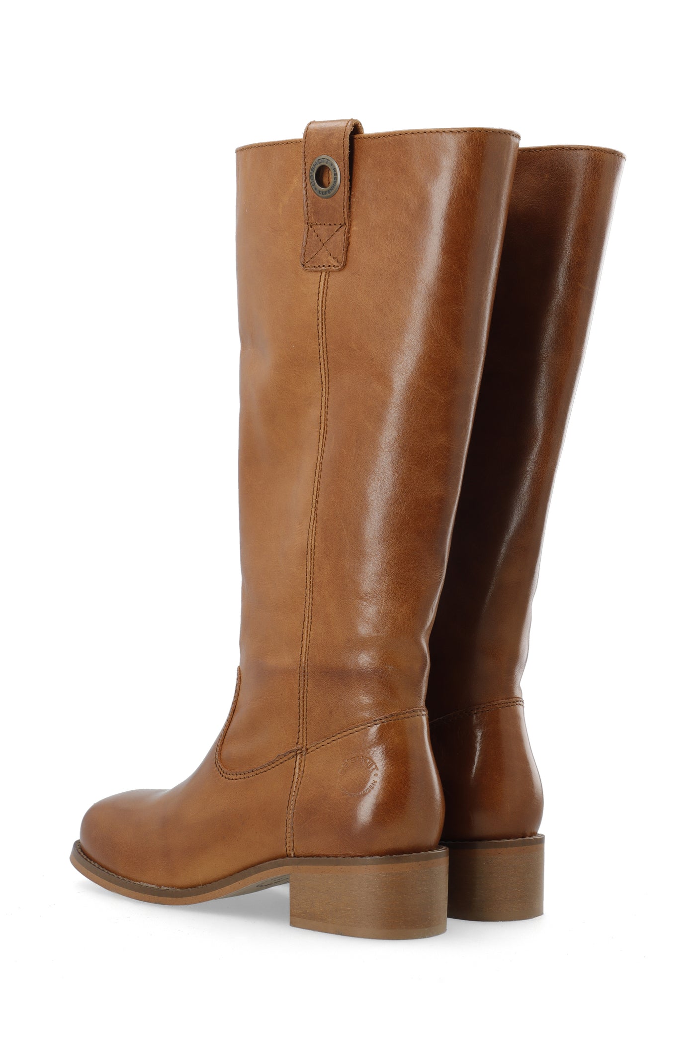 CASHOTT CASVILMA HIGH SHAFT BOOT Pull On Cognac