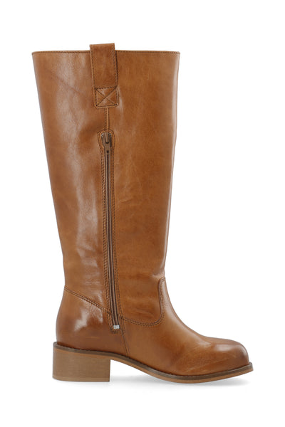 CASHOTT CASVILMA HIGH SHAFT BOOT Pull On Cognac