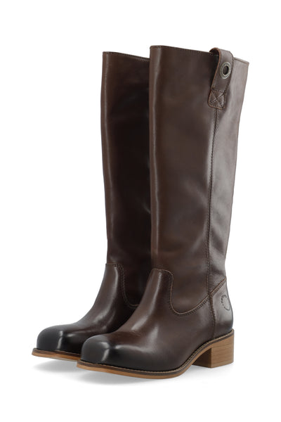 CASHOTT CASVILMA HIGH SHAFT BOOT Pull On Dark Brown