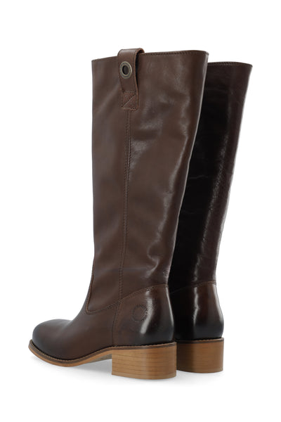 CASHOTT CASVILMA HIGH SHAFT BOOT Pull On Dark Brown