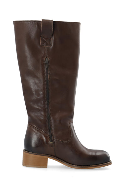 CASHOTT CASVILMA HIGH SHAFT BOOT Pull On Dark Brown