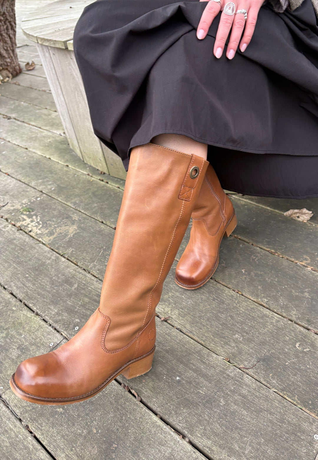 CASHOTT CASVILMA HIGH SHAFT BOOT *Pull On Cognac