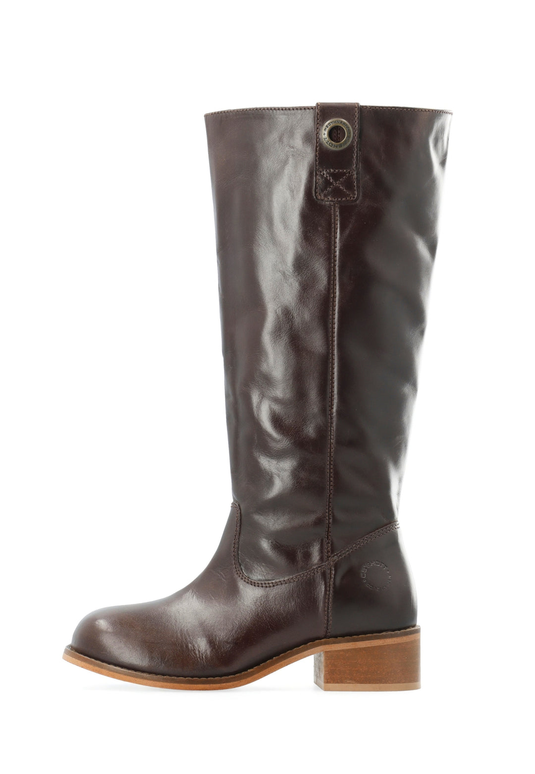 CASHOTT CASVILMA HIGH SHAFT BOOT - Stone Leather *Zip Boot Dark Brown