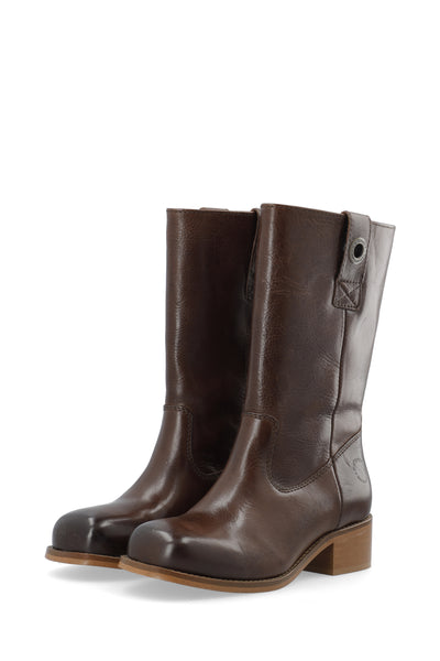 CASHOTT CASVILMA MID CUT BOOT Pull On Dark Brown