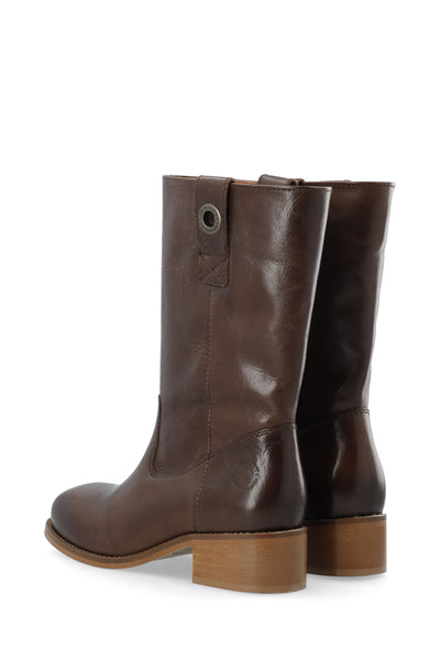 CASHOTT CASVILMA MID CUT BOOT Pull On Dark Brown