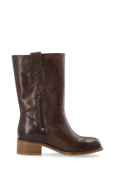 CASHOTT CASVILMA MID CUT BOOT Pull On Dark Brown
