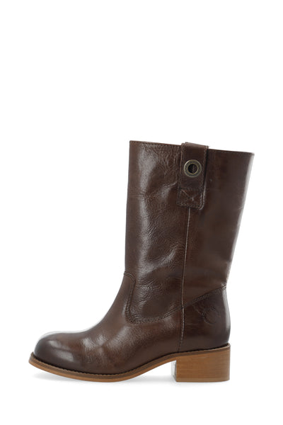 CASHOTT CASVILMA MID CUT BOOT Pull On Dark Brown