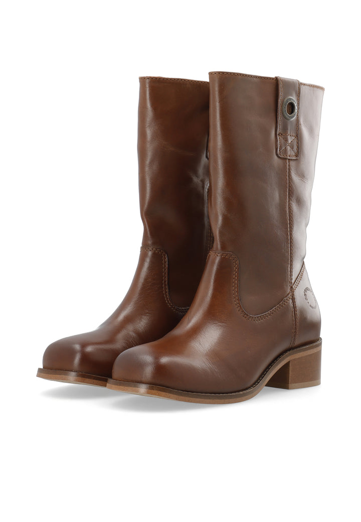 CASHOTT CASVILMA MID CUT BOOT - Stone Leather *Pull On Cognac