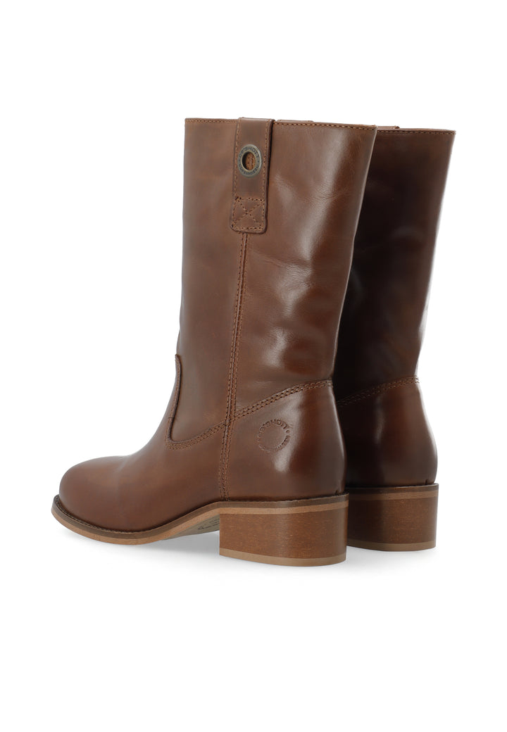 CASHOTT CASVILMA MID CUT BOOT - Stone Leather *Pull On Cognac