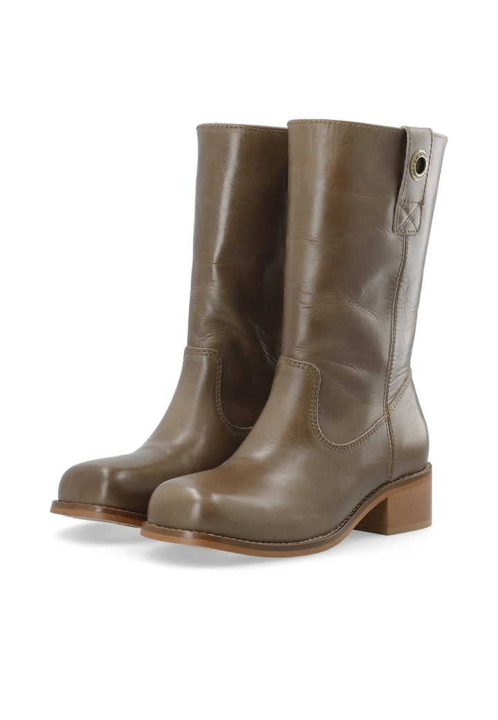 CASHOTT CASVILMA MID CUT BOOT - Stone Leather *Pull On Taupe