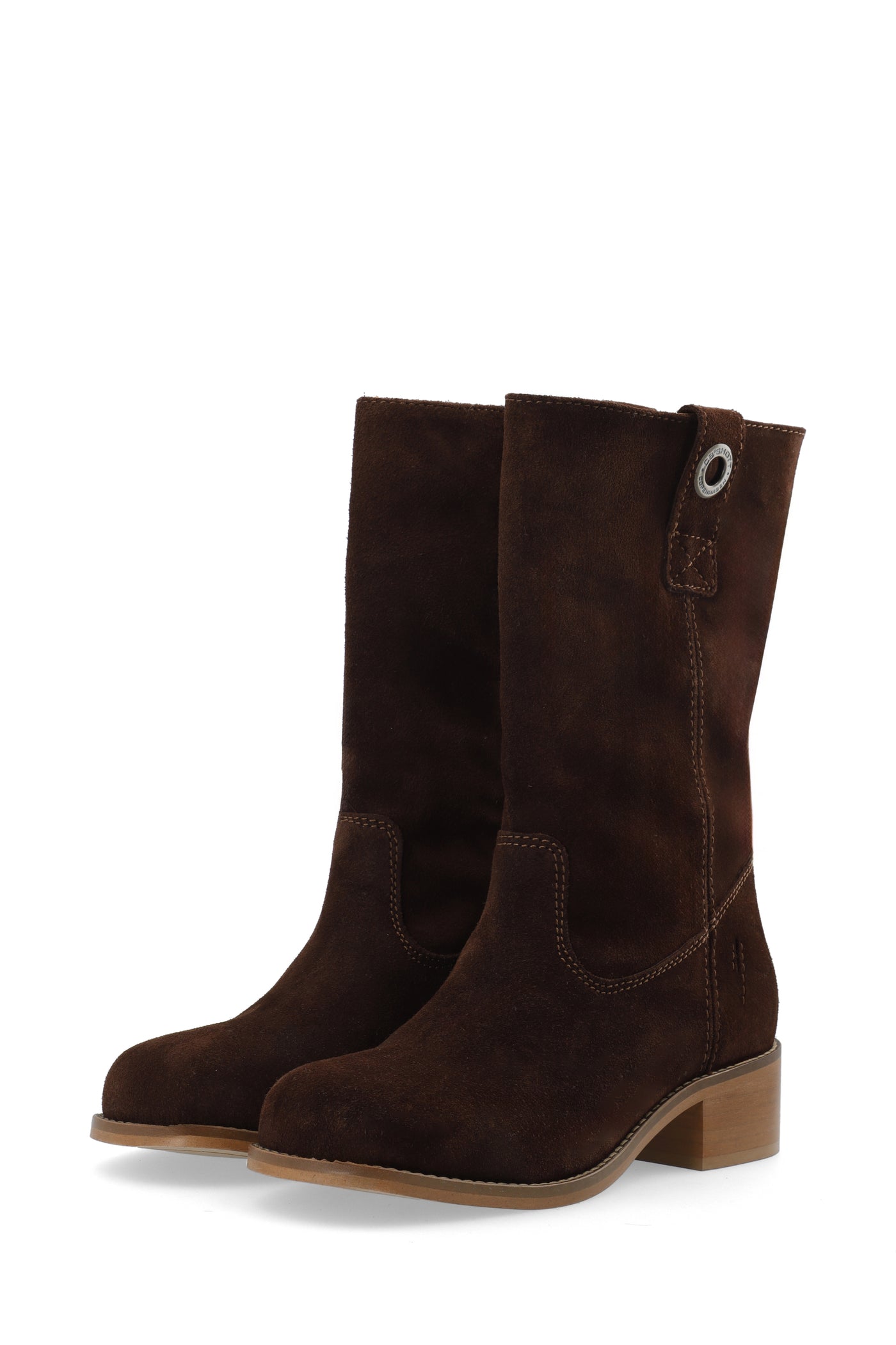 CASHOTT CASVILMA MID CUT BOOT SUEDE Pull On Dark Brown