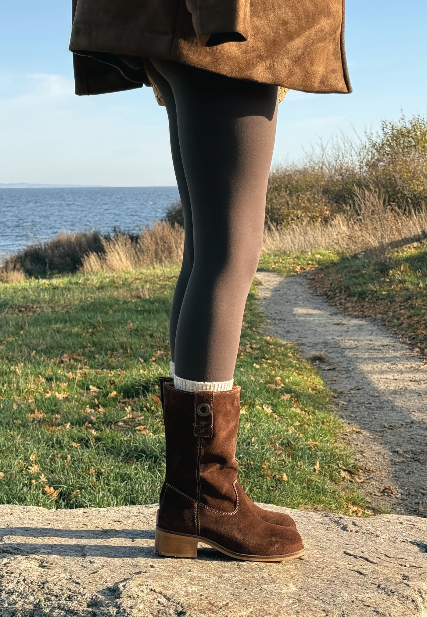 CASHOTT CASVILMA MID CUT BOOT SUEDE Pull On Dark Brown