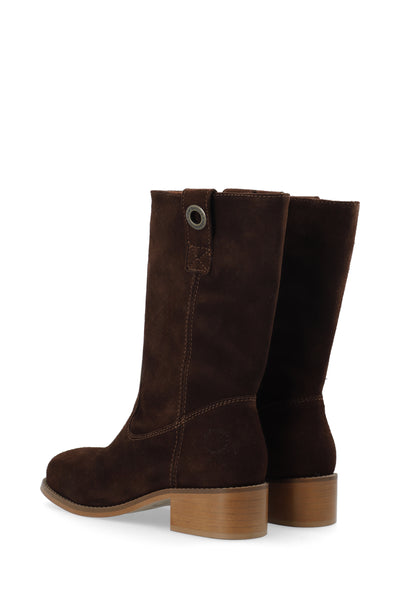 CASHOTT CASVILMA MID CUT BOOT SUEDE Pull On Dark Brown