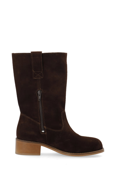 CASHOTT CASVILMA MID CUT BOOT SUEDE Pull On Dark Brown