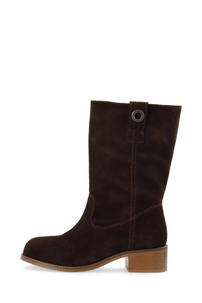 CASHOTT CASVILMA MID CUT BOOT SUEDE Pull On Dark Brown
