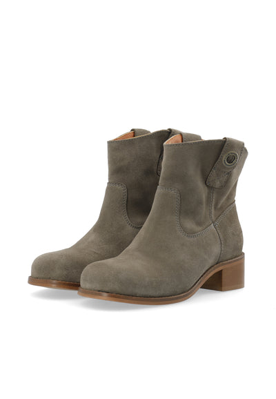 CASHOTT CASVILMA Pull On Low Cut Boot Suede Ankle Boots Taupe