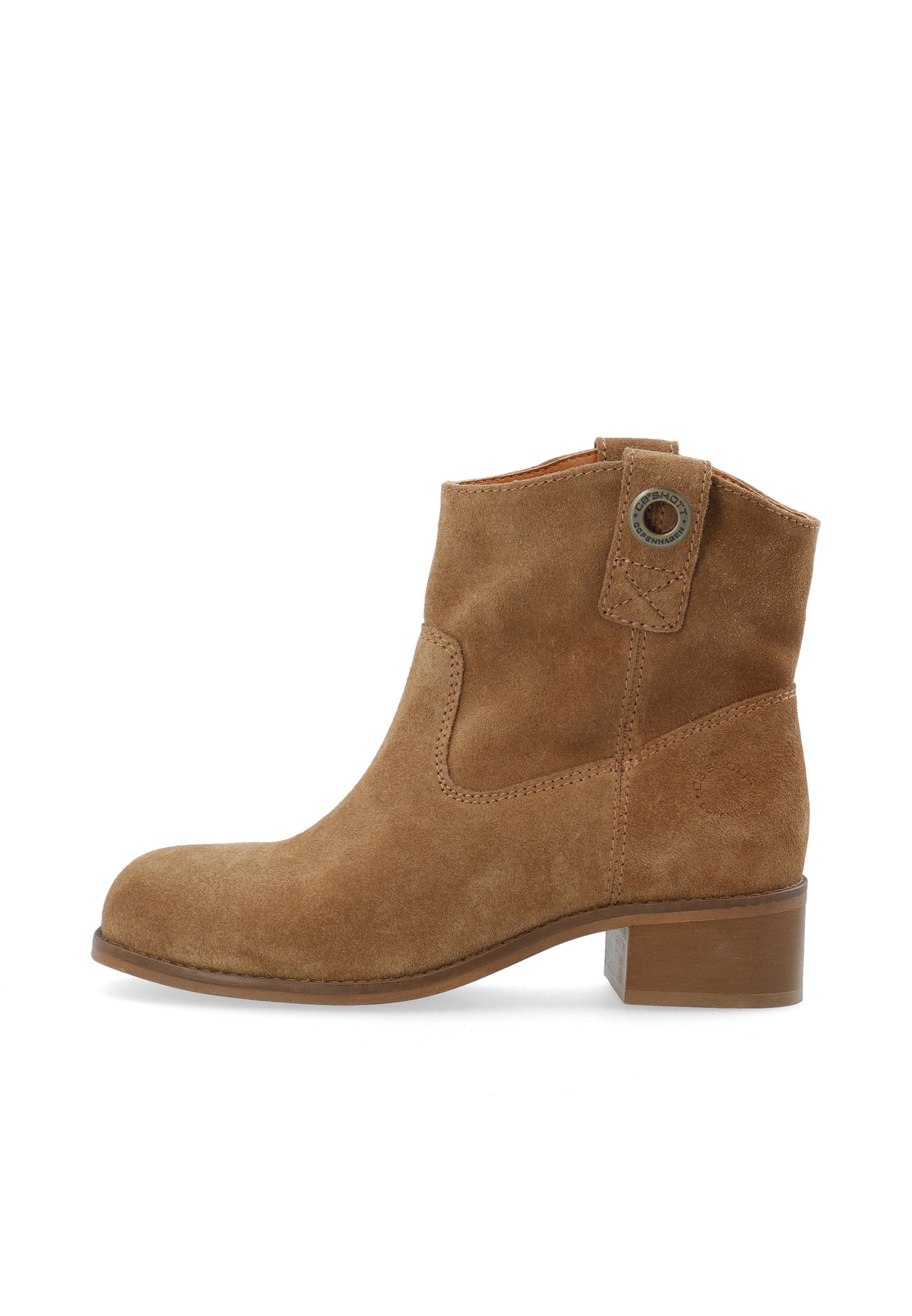 CASHOTT CASVILMA Pull On Low Cut Boot Suede Ankle Boots Toffee