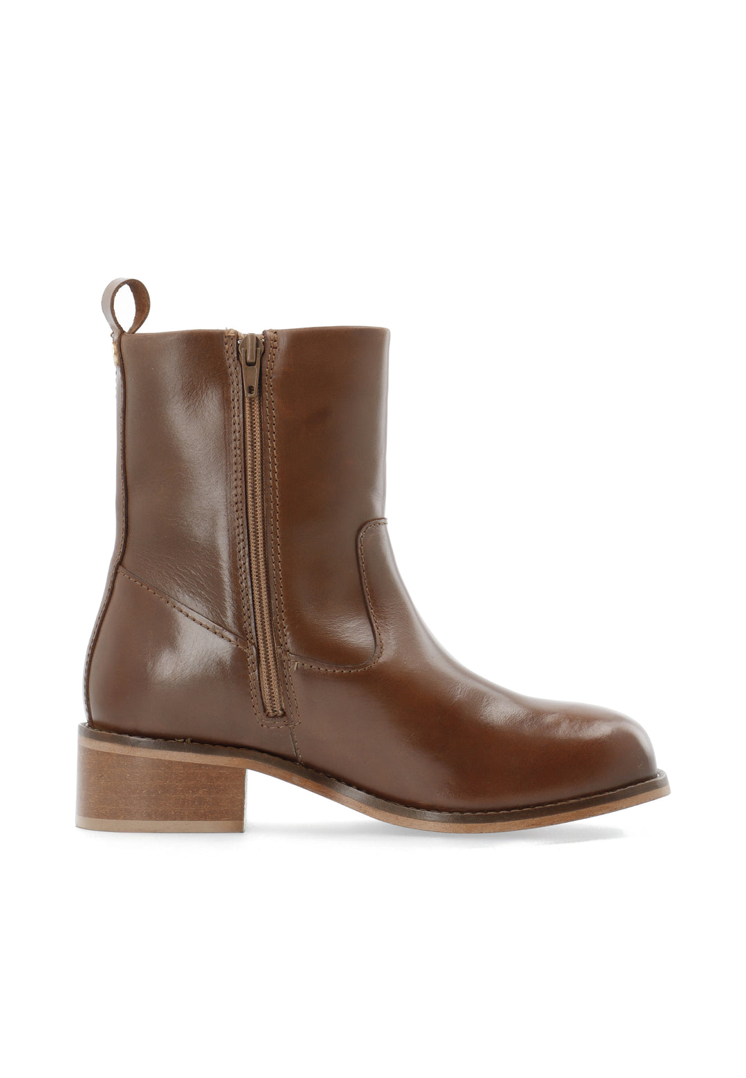 CASHOTT CASVILMA ZIP BOOT - Stone Leather *Zip Boot Cognac
