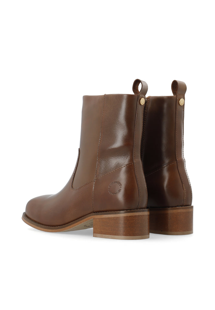 CASHOTT CASVILMA ZIP BOOT - Stone Leather *Zip Boot Cognac