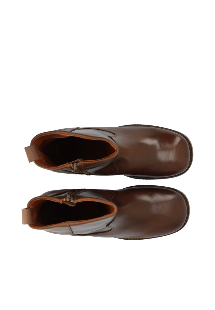 CASHOTT CASVILMA ZIP BOOT - Stone Leather *Zip Boot Cognac
