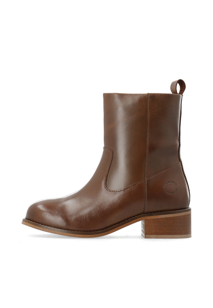 CASHOTT CASVILMA ZIP BOOT - Stone Leather *Zip Boot Cognac