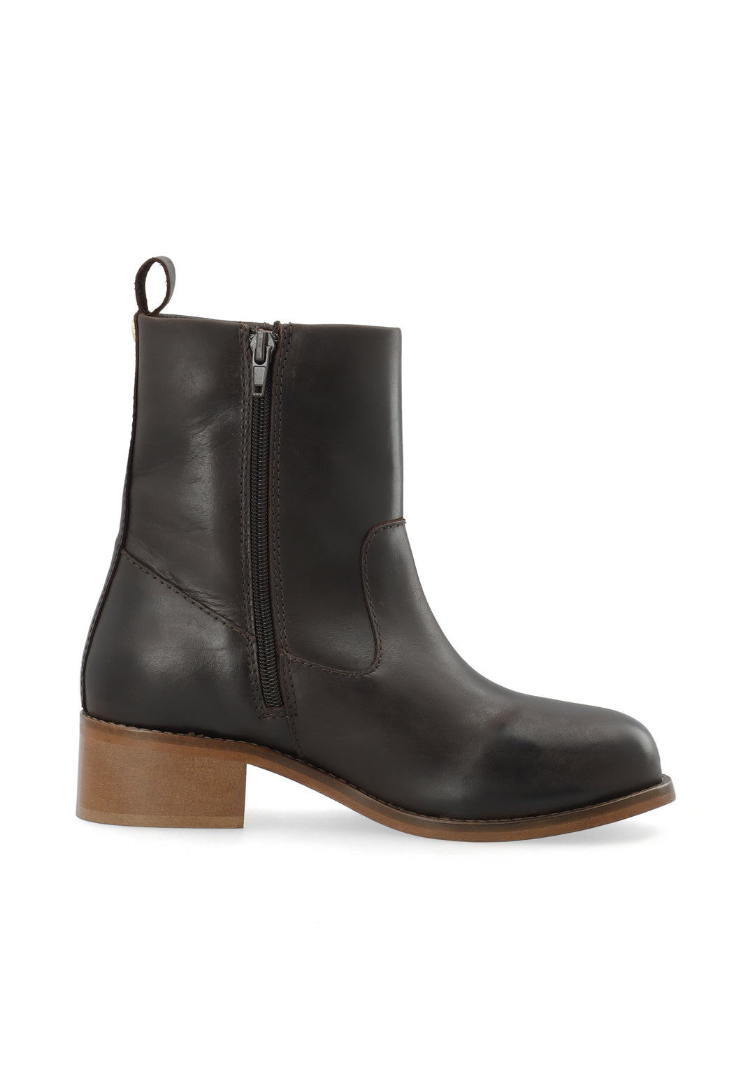 CASHOTT CASVILMA ZIP BOOT - Stone Leather *Zip Boot Dark Brown