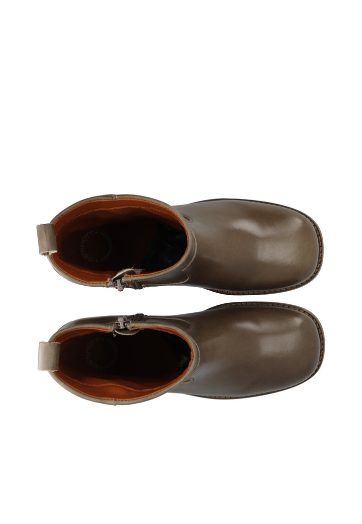 CASHOTT CASVILMA ZIP BOOT - Stone Leather *Zip Boot Taupe