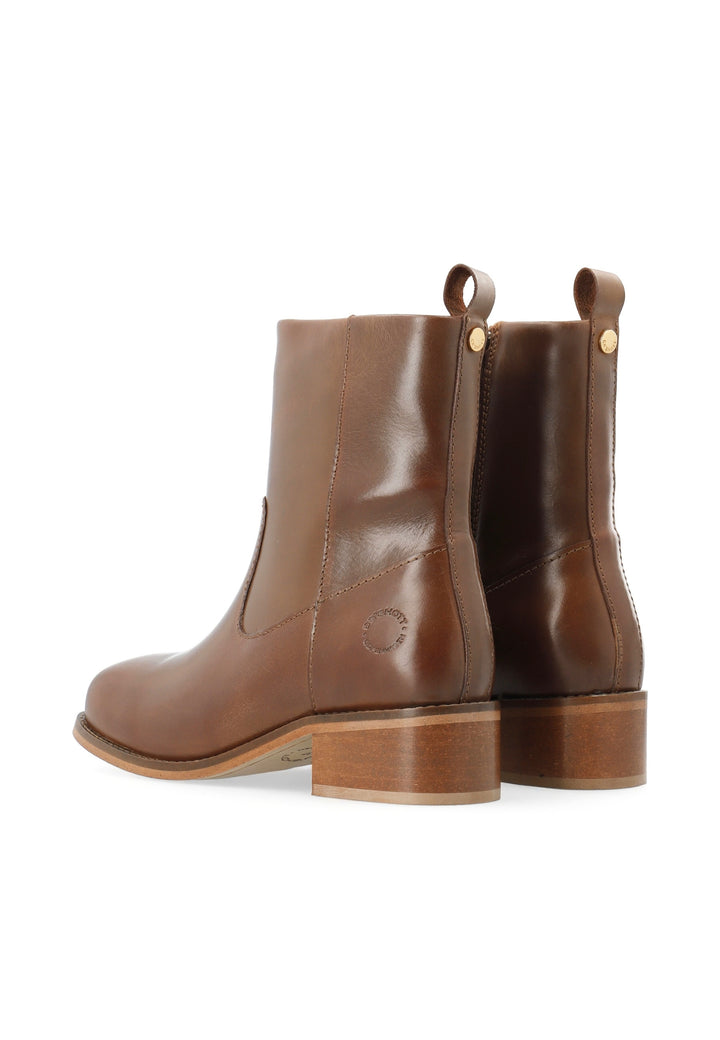 CASHOTT CASVILMA ZIP BOOT - Stone Leather *Zip Boot Cognac