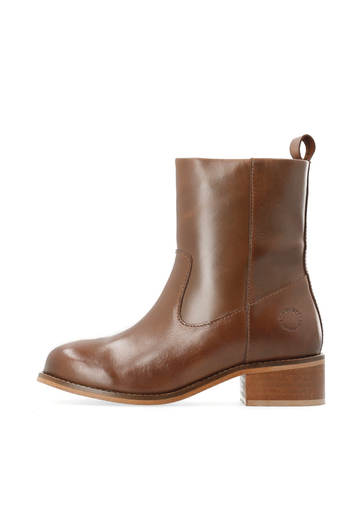 CASHOTT CASVILMA ZIP BOOT - Stone Leather *Zip Boot Cognac