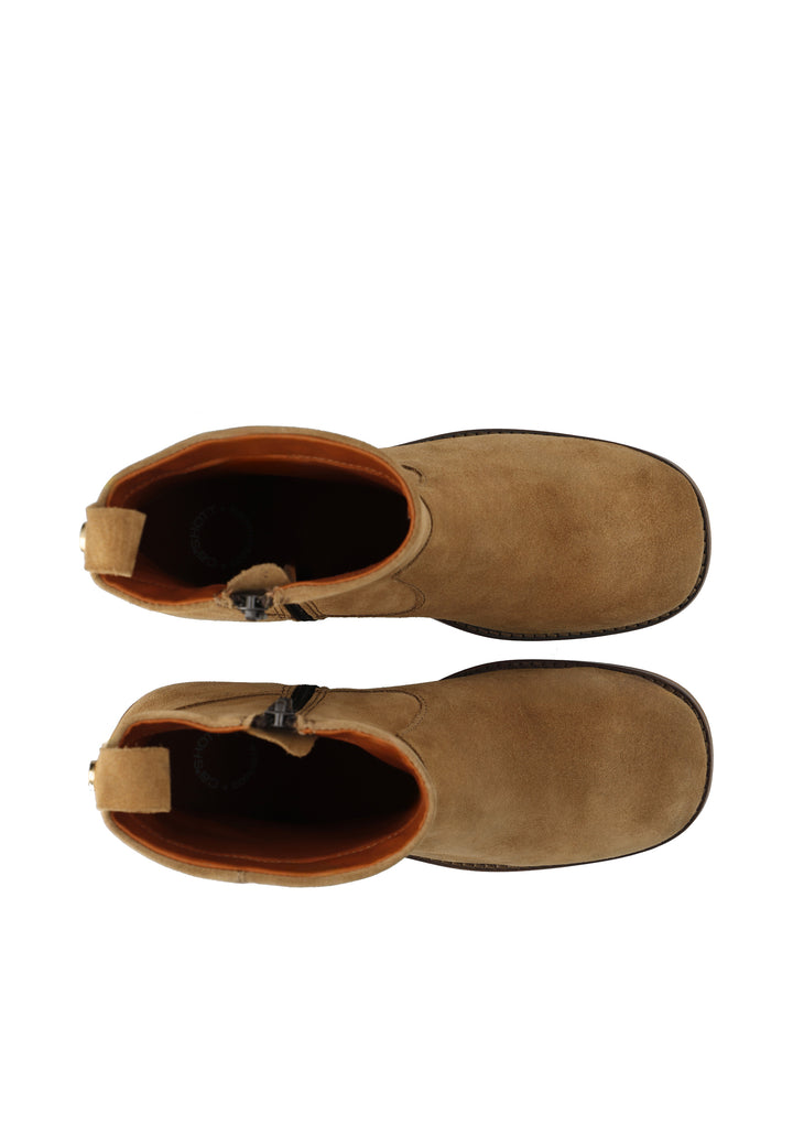 CASHOTT CASVILMA ZIP BOOT - Suede *Zip Boot Mushroom